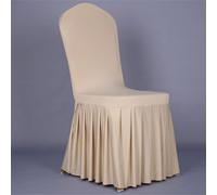 Juego de doce fundas para sillas de banquete, estilo hotel con falda Oxford, material de elastano resistente a las arrugas, elástico y suave, diseñado para sillas de 85 a 105 cm de altura (color)