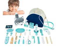 Juego De Doctor Para Niños: Juguete De Madera De 9,45 X 7,68 X 7,09 Pulgadas, Diseño Suave Sin Rebabas, Estuche Apto Para Viajes | El Kit Médico Del Juego Rol E Del Niño Para Los Niños Pequeños Enveje