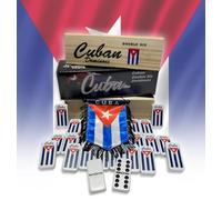 Juego de dominó cubano - Doble seis dominó con estilo cubano - 28 azulejos clásicos de dominó con estuche de almacenamiento - Juego de dominó cubano tradicional para la familia, viajes y juego en el