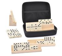 Juego de dominó para adultos,Juego de dominó en estuche | Dominó clásico de 28 piezas con funda rígida de EVA | Juego de mesa para la colección de amigos de la familia para jugadores de dominó para