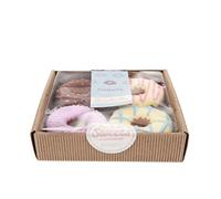 Juego de donuts de látex con chirriador en caja de regalo para perros Ferribiell