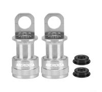 Juego de dos adaptadores de montaje de soporte de pedal de liberación rápida para bicicleta plegable Brompton, aluminio anodizado, rojo (plata)