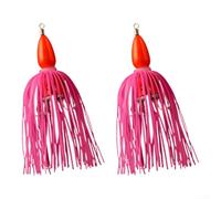 Juego de dos anzuelos de metal funcionales ideales para apuntar a especies de calamares y pulpos (3#)