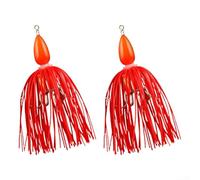 Juego de dos anzuelos de metal funcionales ideales para apuntar a especies de calamares y pulpos (5#)