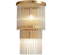 Juego de Dos Apliques de Pared Modernos, 2 Niveles, Moderno, Cryal Goldoom, cabecero, Aplique de Pared, lámpara de Montaje en Pared, Espejo Roomoom (2