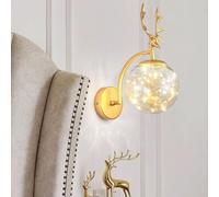 Juego de Dos Apliques de Pared Modernos, Aplique de Pared LED de asta Moderno, 1 lámpara con Pantalla de Globo de Vidrio coñac, 3 Opciones de Color, e