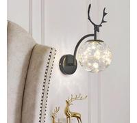 Juego de Dos Apliques de Pared Modernos, Aplique de Pared LED de asta Moderno, 1 lámpara con Pantalla de Globo de Vidrio coñac, 3 Opciones de Color, e