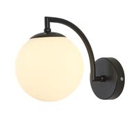 Juego de Dos Apliques de Pared Modernos, Aplique de Pared Negro Moderno, diseño Minimalista de 1 luz con Pantalla de Globo de Vidrio Transparente, lám