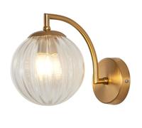 Juego de Dos Apliques de Pared Modernos, Aplique de Pared Negro Moderno, diseño Minimalista de 1 luz con Pantalla de Globo de Vidrio Transparente, lám