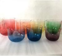 Juego de dos arcos de cristal colorido para terapia de sonido de alta calidad, tono musical perfecto CDEFGABC con caja de transporte de alúmina gratis, 2 baquetas de cristal gratis y 1 mazo de goma