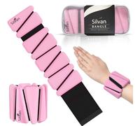 Juego de dos brazaletes de muñeca (1 libra cada una) (rosa) Pesas de tobillo para mujer, par de 1 libra, pulseras ajustables para muñeca y tobillo para yoga, caminar, correr, barras, pilates