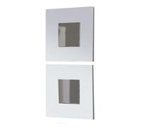 Juego de dos espejos cajún entrada estilo moderno color blanco 45x45x2 cm