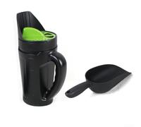 Juego de dos piezas de equipo de jardín con esparcidor de sal y pala para siembra y distribución de sal de nieve