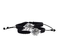 Juego de dos pulseras tejidas de baloncesto | Pulsera deportiva de la amistad | Gran regalo atlético | Abalorio de baloncesto de metal plateado | Correa ajustable