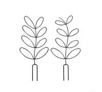 Juego de dos soportes para plantas en forma de hoja para Hoya, Monstera y otros trepadores (negro)