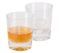Juego de dos vasos de cristal Harley-Davidson con logotipos esmerilados de 12 oz