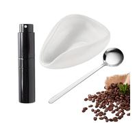 Juego de dosificación de café - Kit de bandeja de taza de cerámica, recipiente de medición preciso de granos con botella de spray, fácil de limpiar, práctico suministro de preparación de café |