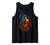Juego de Dual Dragon Flames Graphic Warriors Camiseta sin Mangas