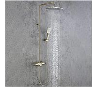 Juego de ducha clásica, grifo de ducha montado en la pared, juego combinado de mezclador de lluvia de alta presión con boquilla de bañera, cabezal de ducha de lluvia rectangular de 12 pulgadas, ducha