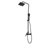 Juego de ducha de 20 cm con grifos, sistema de ducha con grifo monomando, riel de ducha ajustable y cabezal de ducha cuadrado, ducha de lluvia con grifo para baños, duchas y bañeras