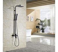 Juego de ducha de bronce frotado con aceite Cabezal de ducha de lluvia de 8 pulgadas, ducha, ducha LWX