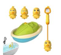 Juego de ducha de juguete de baño para niños, ABS 3+ para bañera | Juego con lancha motora, ducha y pato para la hora del baño, piscina y juegos al aire libre