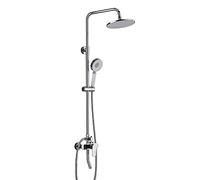 Juego de Ducha de Lujo Cromado para baño, montado en la Pared, Cabezal de Ducha Redondo de Alta presión, rociador de Mano con embellecedor (B)