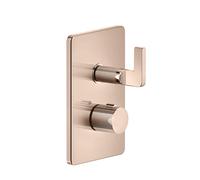 Juego de ducha Gessi Inciso, para termostato empotrado, cartucho desviador de 3 vías, para UPK 09269, 58136030, Color: PVD de cobre