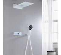 Juego de ducha termostática, cabezal de ducha de lluvia en cascada y portátil, cabezal de ducha dual, juego de grifos de ducha, con cuerpo de válvula de visualización de temperatura, juegos de ducha