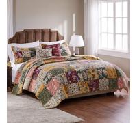 Juego de edred n de patchwork aut ntico Greenland Home Antique Chic 100 % algod n, tama o king/California King (5 piezas), multicolor