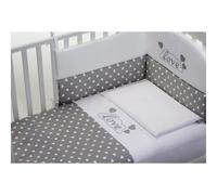 Juego de Edredón Baby Fashion Love 3pcs Blanco Gris