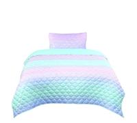 Juego de edredón con diseño de sirena, tamaño doble, iridiscente metálico (MERMETQLTT)