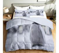 Juego de edredón de tamaño king con estampado de pingüino emperador polar de 7,5 tog, reversible, sin funda, suave y bonito juego de edredón para niños y niñas, juego de edredón ligero, 200 x 200 cm