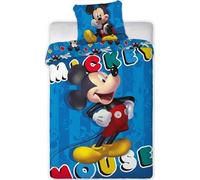 Juego de edredón Mickey Disney - 1 funda nórdica de 140 x 200 + 1 funda de almohada de 63 x 63 cm (juego de cama Mickey - A)