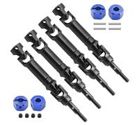 Juego de eje de transmisión CVD delantero y trasero de acero con adaptador hexagonal de rueda de aluminio, piezas mejoradas a control remoto para Traxxas Mini Maxx RC Car (azul)