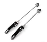 Juego de ejes de liberación rápida para bicicleta de montaña con tapa de aleación de acero y aluminio para ruedas delanteras y traseras, fijación fiable de la rueda (negro)