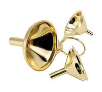 Juego de embudos, 3 piezas de embudo de acero inoxidable dorado, aceite de cocina, líquido, mermelada, ingredientes secos, polvo, mini embudo de metal, para llenar botellas, herramientas de conservas