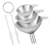 Juego de embudos de acero inoxidable de 3 piezas, embudos pequeños, medianos y grandes para cocina, cocina y transferencia de líquidos, embudos para llenar botellas y recipientes