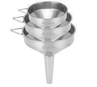 Juego de Embudos de Acero Inoxidable, Embudo de Cocina de Metal con 3 Tamaños, Embudo para La Transferencia de Aceites, Comestibles, Polvo y Líquido - 12cm, 14cm, 16cm