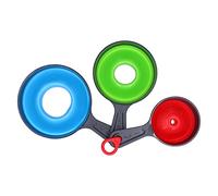 Juego de embudos de silicona de boca ancha, boca estrecha, embudo plegable antiescaldaduras para cocina, hogar, mango ABS de silicona de grado alimenticio duradero, 3 piezas