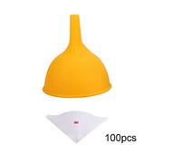 Juego de embudos para impresora 3D, embudo de papel de resina fotosensible DLP SLA con embudo de silicona, 100 embudos de papel desechables y 1 embudo de silicona reutilizable