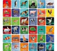 Juego de Emparejamiento de Animales de 36 Pares, 72 Tarjetas de Memoria en Español con 36 Diseños Juguetes Educativos de Aprendizaje (Cada Una Mide 5cm X 5cm)
