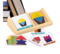 Juego de emparejamiento de Formas de PVC - Řompecabezas geométrico Educativo de 5,51 Pulgadas | Bloques de Patrones, Tangram para niños, Aprendizaje de bebés, Aula, Ocio matutino, Juego Familiar