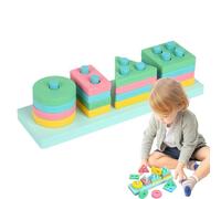 Juego de emparejamiento y apilamiento en edad preescolar-bloques de vibración para el aprendizaje de los niños-juguete de desarrollo para aumentar la resolución de problemas, la creatividad y el cresc
