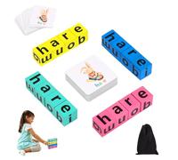 Juego de Emparejar Letras, Madera Bloques Juegos de Ortografía, Divertido Letras Ortografía A Juego, Juguetes de Letras, Juegos de Palabras para 3+ NiñOs y NiñAs
