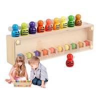 Juego de Emparejar para Niños - Juguete Educativo Temprano - Juguete de Asociación de Colores con Forma de Abeja, Juego de Memoria de Madera para Viajes y Educación Infantil