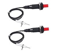 Juego de encendido piezoeléctrico de 2 piezas con cable, 1 salida, 2 pulsadores con cable de aguja de encendido, encendido piezoeléctrico de 1 metro, radiador calentador universal