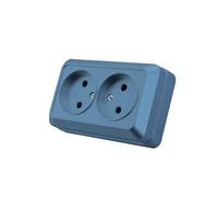 Juego de enchufes eléctricos de pared, empotrables, de interior, 250 V CA, 16 A, color azul, toma doble sin conexión a tierra, MZ-05