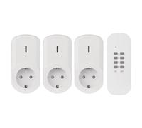 Juego de enchufes inalámbricos EMOS, 3 enchufes con protección de Contacto y Mando a Distancia, 3 uds, 230V, 1000 W, con Seguridad Infantil