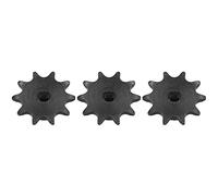 Juego de engranajes de accionamiento de rueda dentada de acero, 3 unidades, engranaje de transmisión por cadena de 10 dientes y paso de 8 mm con orificio de 6 mm, kit de ruedas den